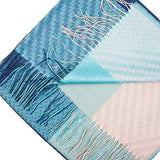 Scarves & Wraps | Great Natural Alpaca 70% Baby Alpaca 30% Silk Checkered Turquoise Blue Throw | Luxxydee