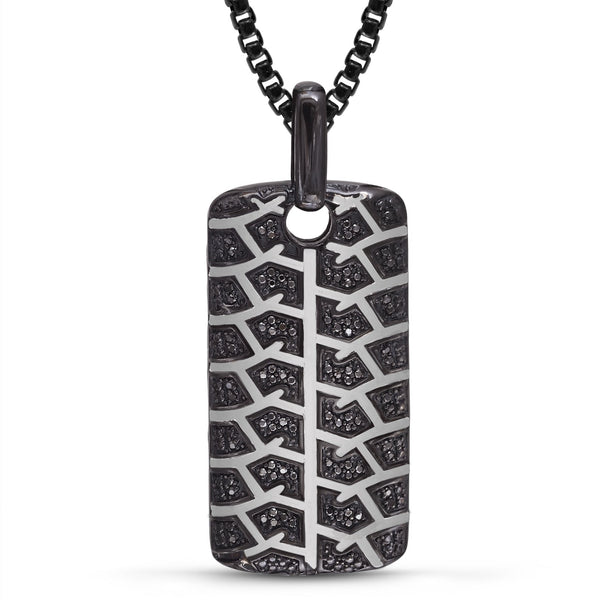 necklace unisex | Black Rhodium Tire Tread | Luxxydee