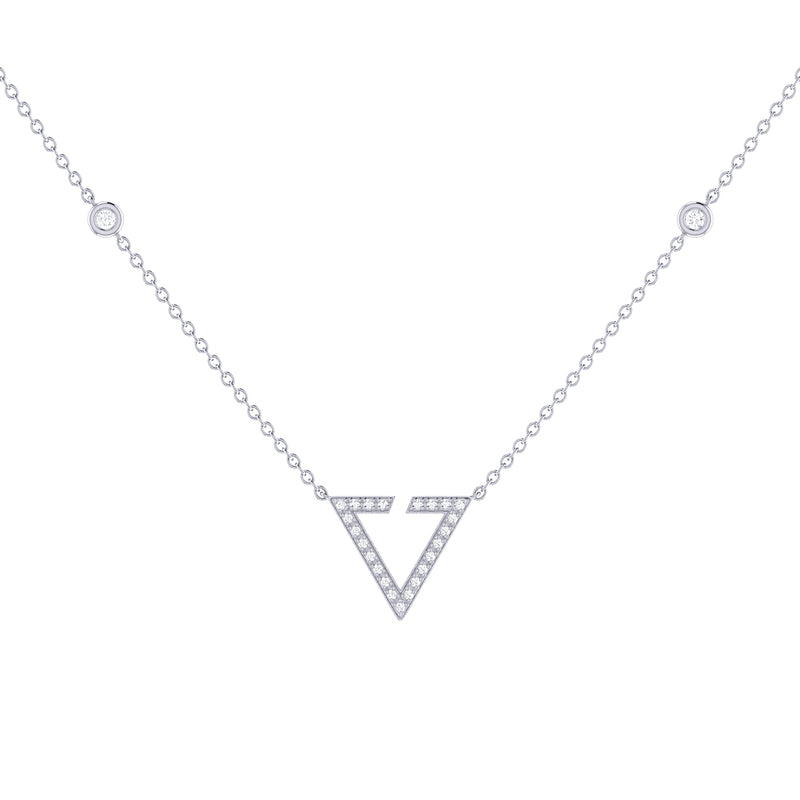 necklace women | Skyline Triangle Diamond Necklace in Sterling Silver | Luxxydee
