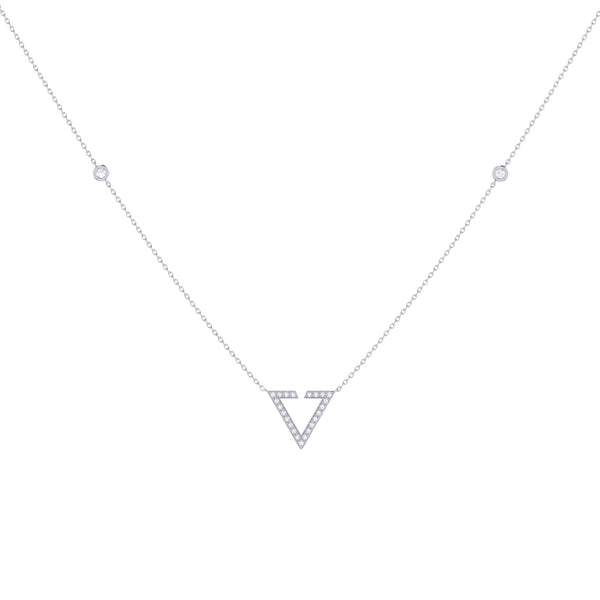 necklace women | Skyline Triangle Diamond Necklace in Sterling Silver | Luxxydee