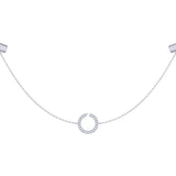 necklace women | Avani Skyline Geometric Layered Diamond Necklace in Sterling Silver | Luxxydee