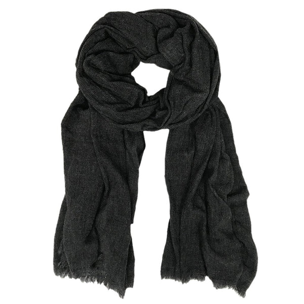 Scarves & Wraps | Handmade in Nepal Charcoal Handloom Cashmere Women's Scarf | Luxxydee