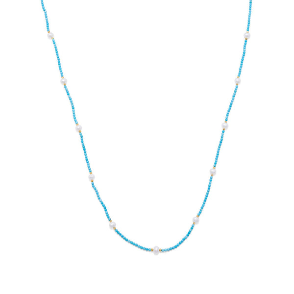 necklace women | Endless Design Turquoise Magnesite and Cultured Freshwater Pearl | Luxxydee