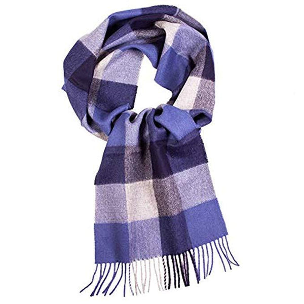 Scarves & Wraps | Great Natural Alpaca 100% Baby Alpaca Scarf Checkered Blue | Luxxydee