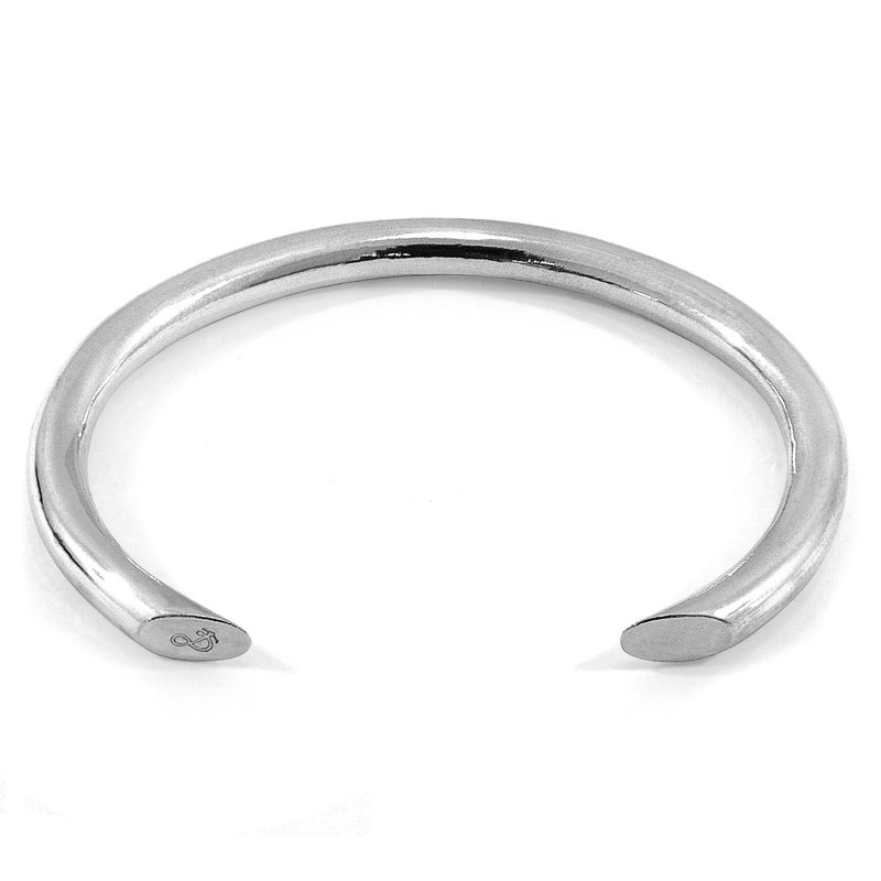 Men's Bracelet | Handmade in Great Britain Samson Round Maxi Wayfarer Silver Bangle | Luxxydee