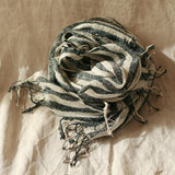 scarf women | Fatima Hand-loomed Raw Cotton Scarf, in Black | Luxxydee