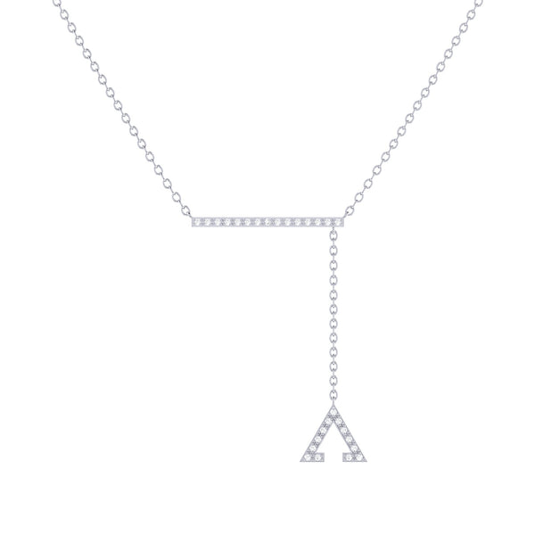 Jewelry & Watches | Crane Lariat Bolo Adjustable Triangle Diamond Necklace in 14K White | Luxxydee