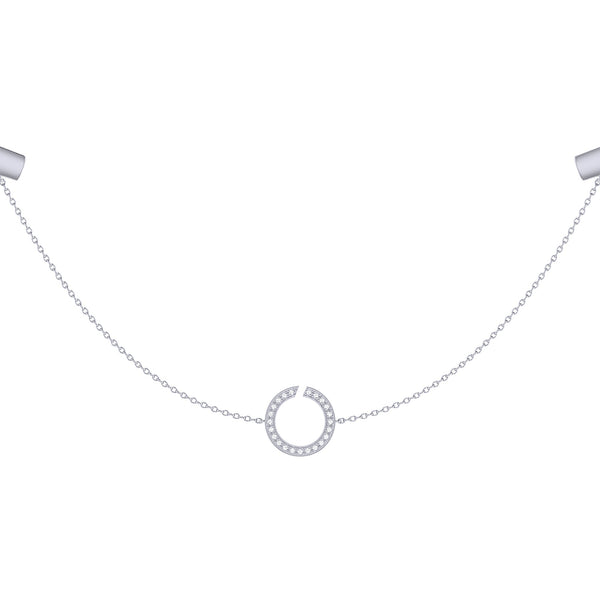 necklace women | Avani Skyline Geometric Layered Diamond Necklace in Sterling Silver | Luxxydee