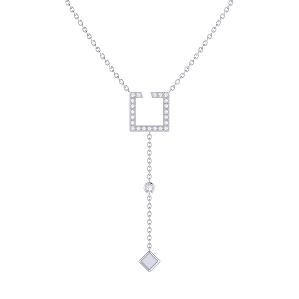 necklace women | Street Light Open Square Bolo Adjustable Diamond Lariat Necklace In | Luxxydee