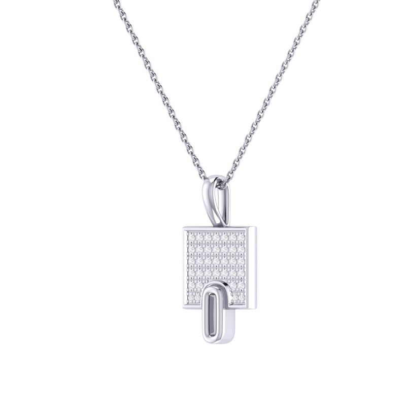 necklace women | Sidewalk Square Diamond Pendant In 14K White Gold | Luxxydee