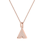 necklace women | Skyscraper Triangle Diamond Pendant in 14K Rose Gold | Luxxydee
