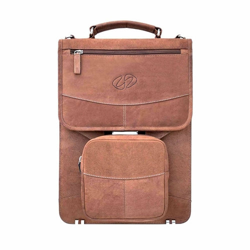 bag men | MacCase Premium Leather Vertical BriefCase with Backpack Option | Luxxydee