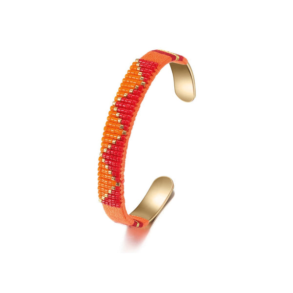 bracelet women | Woven Beaded Bangle orange | Luxxydee
