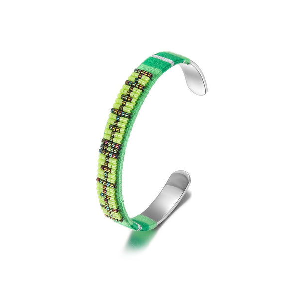bracelet women | Woven Beaded Bangle green | Luxxydee