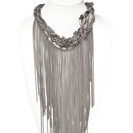necklace women | Fringes Statement Necklace With Agate Stone. | Luxxydee