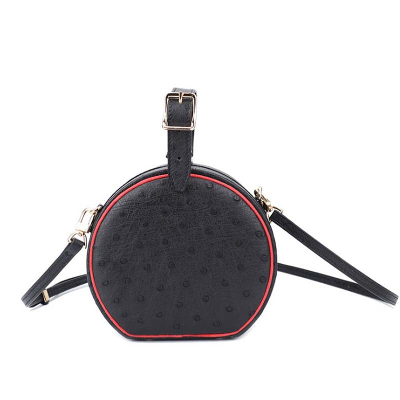 bag women | Ostrich Leather Round Bag | Luxxydee