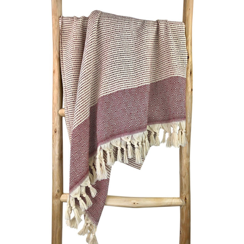 Beach Towels | Handmade in Turkey Diamond Stripe Turkish Towel | Luxxydee