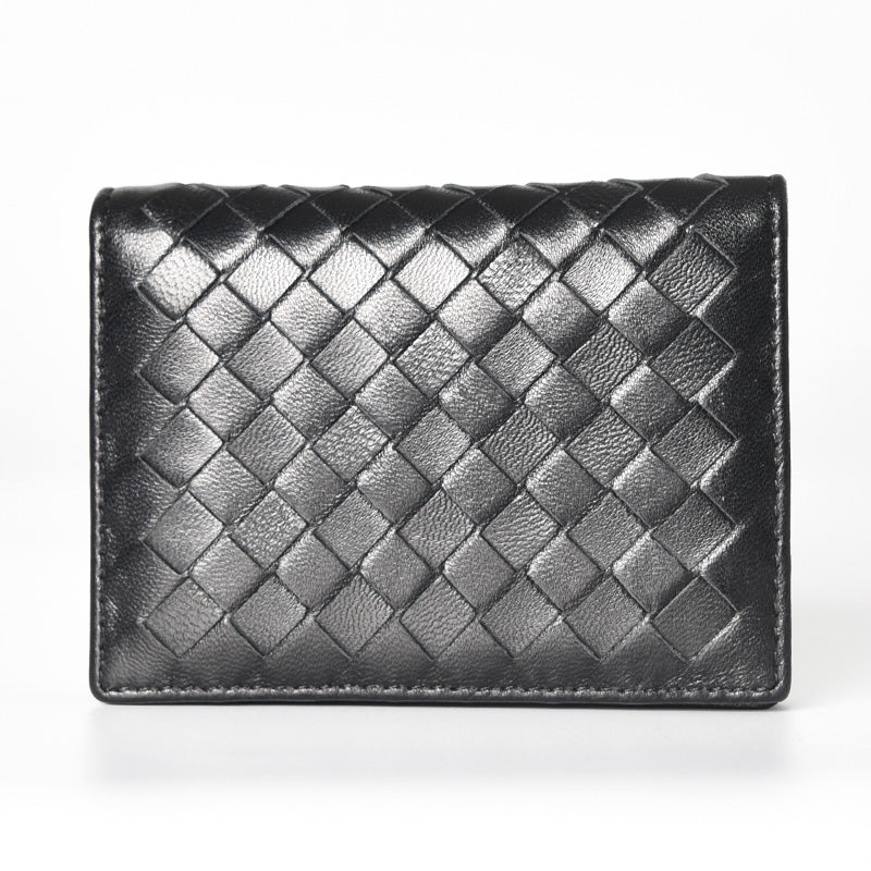 wallet unisex | Woven Leather Cardholder | Luxxydee